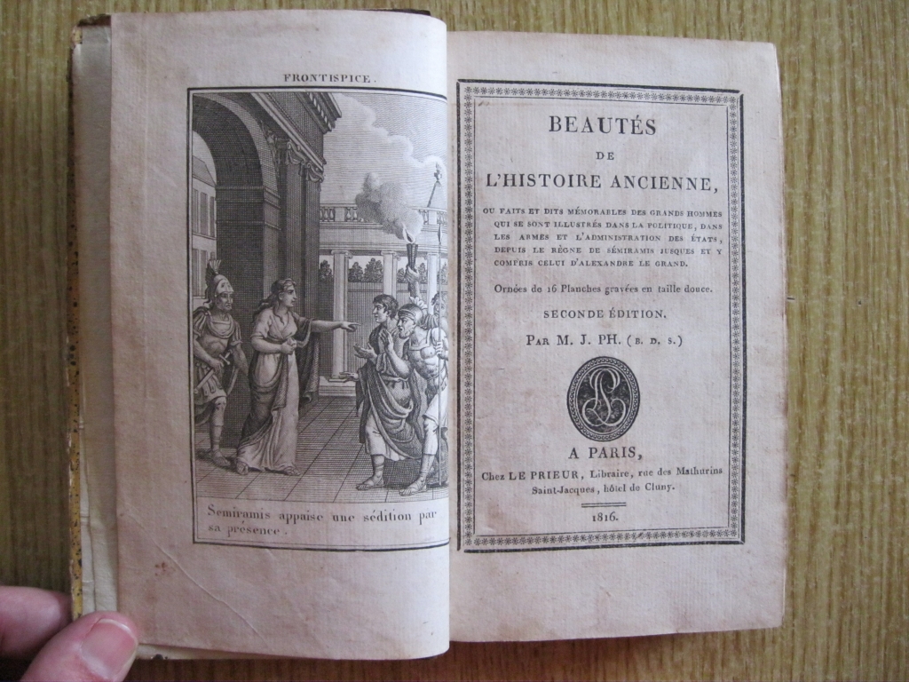 Beautés de L'Histoire Ancienne, 1816. M . J. Ph. Con 16 grabados.